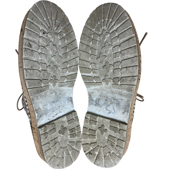 AGL Women's Leather Snakeskin Python Print Lace-Up Cork Platform Oxfords - Picture 7 of 10